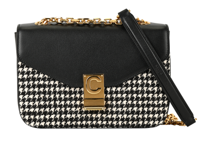 Medium Tweed C, £995, Handbags, Black, Leather, Front view